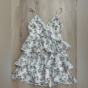 Beige & Floral Dress | Size Medium | Worn Once